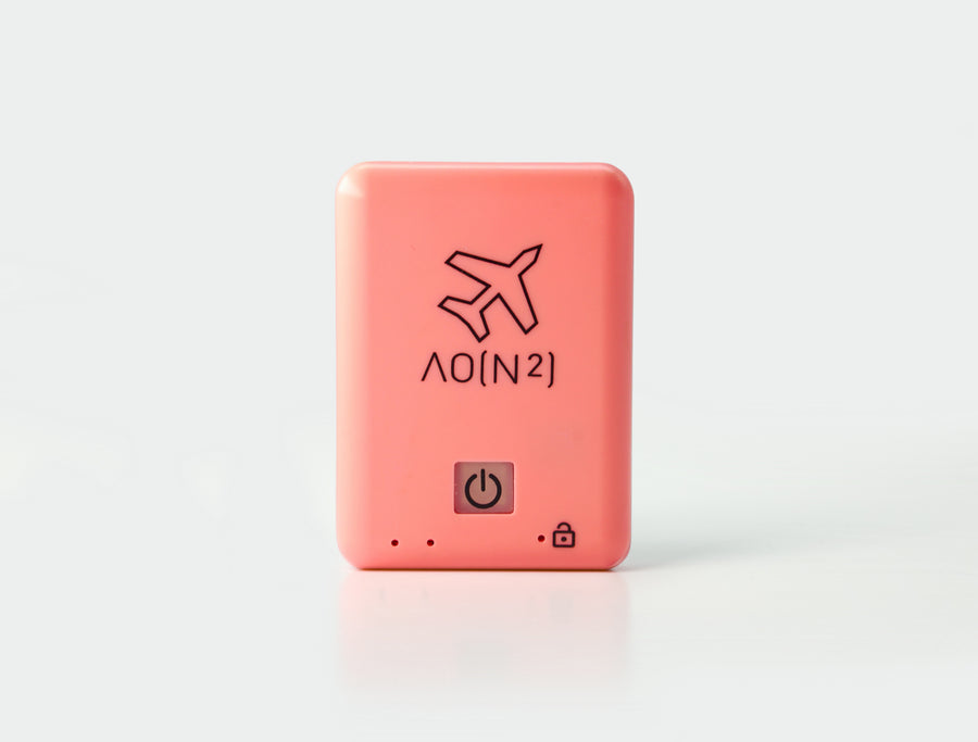 Pink and orange AON2 Aria speaking audible altimeter on a white background